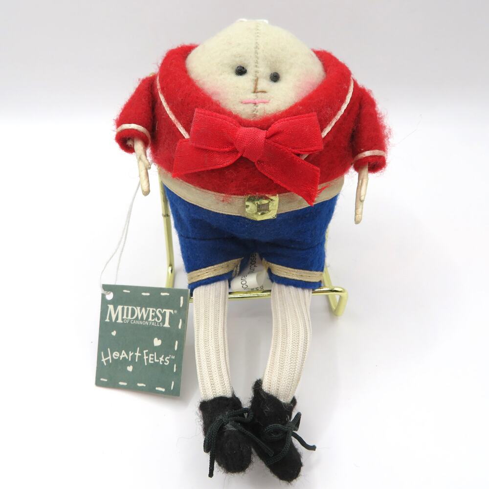Vtg Heart Felts Humpty Dumpty Midwest of Cannon Falls Nursery Rhyme Felt Figure